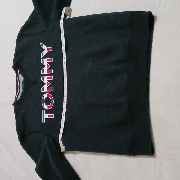 Tommy Hilfiger Sweater Men's Large Black With Logo On Front - Picture 6 of 8